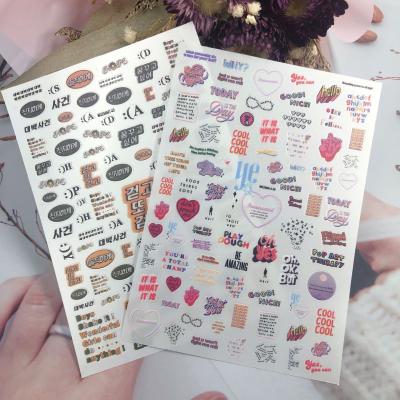 China Japanese-English Korean Nail Art Decor Sliders Manicure Nail Art Decoration MG Series Love Heart Style DIY Nail Stickers Alphabet Girl Stickers for sale