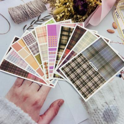 China Nail Art Decoration Hot Sale New Japanese Style Self-adhesive Nail Decorations Design Plaid Nail Decals&Stickers for sale