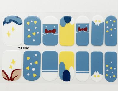 China Hot New Design YX001-YX014 New Cartoon 14PCS Nail Stickers Convenient Animation Style Best-Selling Frosting Nail Stickers Full for sale