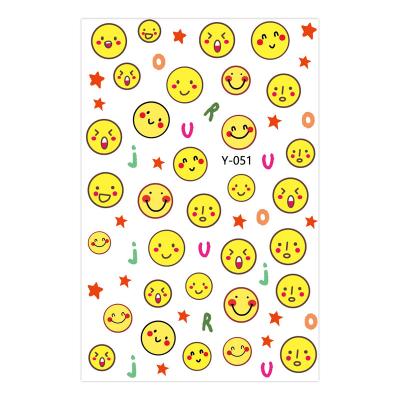 China New Duck Nail Sticker Cute Cartoon Smiling Child Hyaluronic Acid Y051-Y059 Hyuna Nail Paper Explosive Sticker for sale