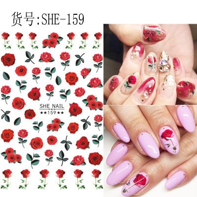 China SHE153-160 Small Daisy Nail Paper Sticker Mounted Lily Water Transfer Nail Sticker, SHE Nail Sticker for sale