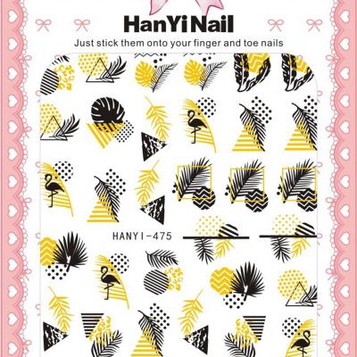 China HANYI473-482 Newest Ultra-thin Paper Nail Art Decoration Decalss Flower Art Flower 3D Sticker Nail Foil Design for sale