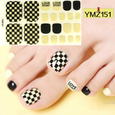 China YMZ148-YMZ166 Nail Paper Applique Fashion Toenail Manicure Foot Sticker Waterproof Cartoon Toenail Sticker for sale