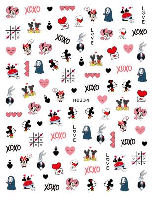 China HC232-255 HC Series 3D Cartoon Mickey Nail Art Stickers Cartoon Anime Nail Wraps Nail Art Decorations Decals for sale