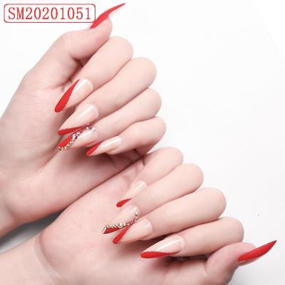 China Other Amazon Product Hot Selling Fake Nails Long Coffin Nail Full Cover Style Artificial French Press On Nails for sale