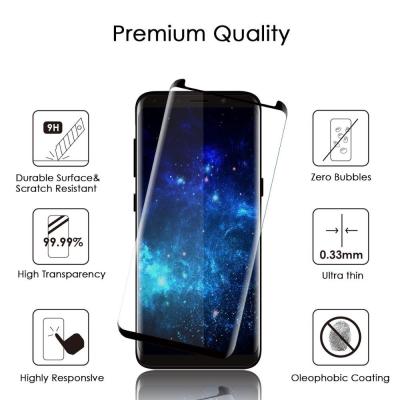 China Case Friendly Smartphone Glass Screen Protector Shatterproof 3D Curved For Samsung S8 for sale