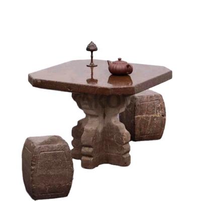 China Chinese outdoor garden decoration natural stone carved marble table and bench for sale