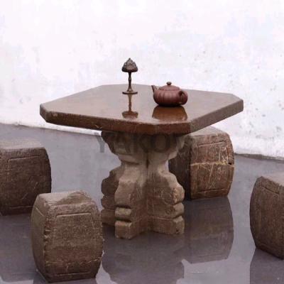 China Chinese outdoor garden stone bench and round table and chair for sale