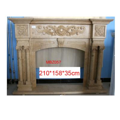 China EUROPEAN Indoor Decorative Marble Fireplace Surrounds For Villa for sale