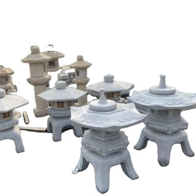 China modern natural japanese granite stone lanterns for garden and temple for sale