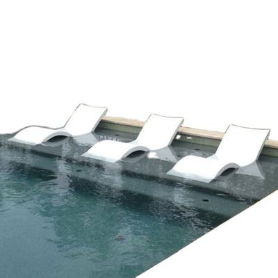 China Modern natural stone reclining chair sun lounger ledge lounge in-pool white marble convertible for sale