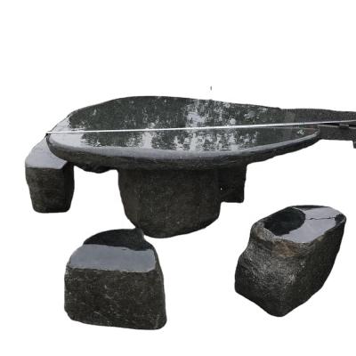 China Modern Garden Natural Shape Basalt Stone Tables for sale