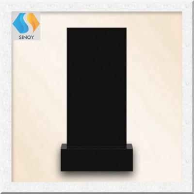 China European Wholesale Black Granite Simple Design Straight Rectangular Headstone for sale