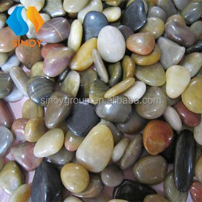 China Polished tumbled pebble stone colored polished natural mixed river pebble stone for sale