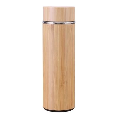 China PORTABLE Ready To Ship Bamboo Thermos Vacuum Flask Insulated Vacuum Stainless Steel Bamboo Coffee Mug With Customs Logo for sale