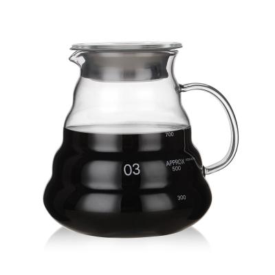 China Wholesale Custom Viable Factory Clear Cloud Chain Coffee Server High Borosilicate Glass Pour Over Coffee Server Pot for sale