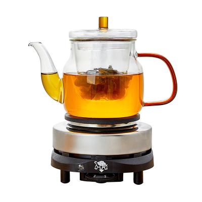 China Color Handle Teapot 450ml Borosilicate Glass High Handle Glass Teapot Filtered Tea Water Separation Gongfu Tea High Temperature Resistant Tea Set for sale