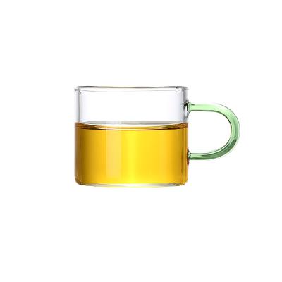 China High borosilicate straight cup 2022 new best high borosilicate cup 2022 sales high quality Chinese straight heat resistant glass tea cup flower glass tea cup for sale