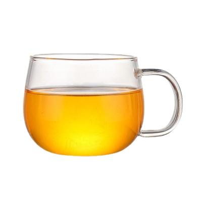 China Low Price Popular High Borosilicate Glass Tea Cup High Borosilicate Single Layer Circular Arc High Small Tea Glass Cup With Handle for sale