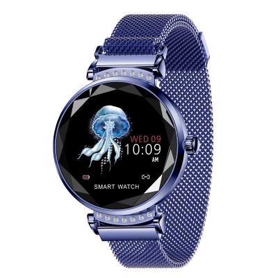 China APP Control 2021 Hot Sale H2 Diamond Embedded Fashion Design Smartwatch For Women for sale