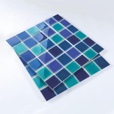 China Modern 3D Bathroom Crystal Porcelain Ceramic Mosaic Small Glass Wall Tiles Cotta for Swimming Pools in Green Color Craft Artwork for sale