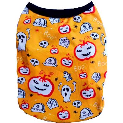 China Viable Halloween Pet Clothing Supplies Drop Shipping Wholesale Large Pet T-shirt Vest 2XS 5XL Dog Size Vest Apparels for sale