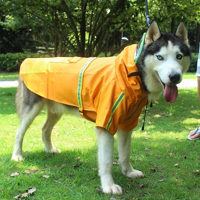 China 2XL-5XL Large Dogs Sustainable Raincoat Clothes Large Dogs Pet Stripe Raincoat Reflective 4XL Rain Clothes New Reflective Apparel Zipper for sale