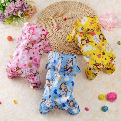 China Viable Dog Clothes Funny Monkey Design Four Seasons Dog Clothes Waterproof Pet Raincoat for sale