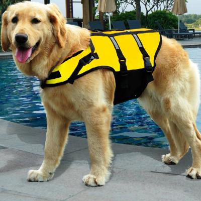 China 2021 Viable Dogs Swimming Swimwear Pet Life Vest Small Large Dogs Size Clothing Yellow Green Lifesaving Vest Reflective Coat for sale