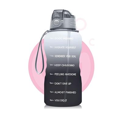 China Viable Amazon Selling 64OZ 2.2L Large Capacity Plastic Water Bottle With Lid And Rope For Gym Water Bottle for sale