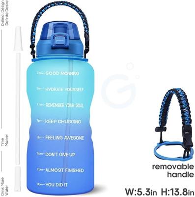 China Amazon Viable 64oz BPA Free Water Bottle With Time Marker Motivational Bottle 2.2L Leakproof Sport Drinking Bottle for sale