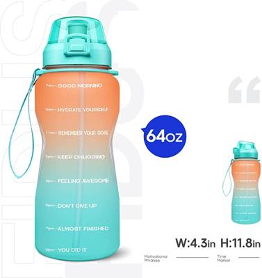 China Eco Friendly Sustainable BPA Free Wholesale Motivational Time Marker Sports Plastic 1000ml Water Bottle for sale