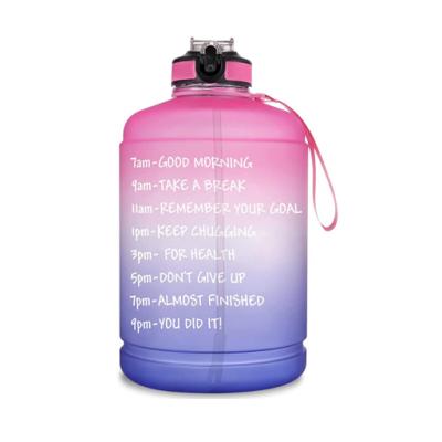 China Sustainable 128oz Frosted Plastic Straw Bottles Sports Drink Bottle With Motivational Words for sale