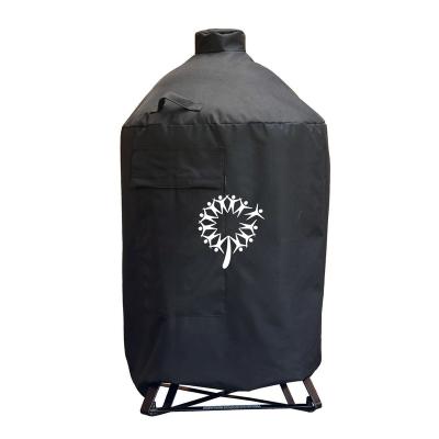 China 21 Inch 300D BBQ Ceramic Grill Cover Heavy Duty Windproof Dustproof Tearproof For Large Green Egg Grill for sale