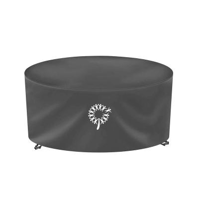 China Custom Wholesale Oxford Cloth 600D Size Waterproof UV Resistant Round Patio Table Cover With Elastic Loop for sale