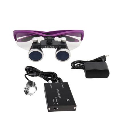 China 2.5X/3.5X Area Factory Price Dental Loupes With 3W Battery Headlamp for sale