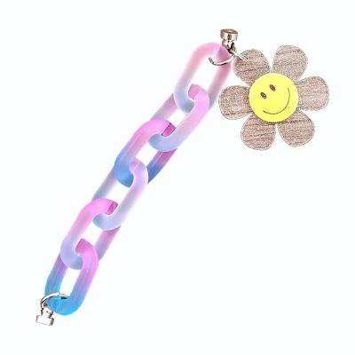 China Fashion Colorful Acrylic Jewelry Woman Acrylic Chain Cell Phone Straps For Cell Phone Case for sale