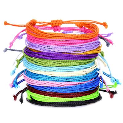 China Handmade MELLON Wax Rope Friendship Bracelet Fashion Charm Couples Multicolor Braided Surf Trendy Waterproof Yoga Bracelet for sale