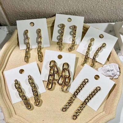 China MELLON TRENDY Custom Women's Fashion Earrings Jewelry Chain Earrings Long Temperament Acrylic Geometric Gold Fashion Earrings for sale