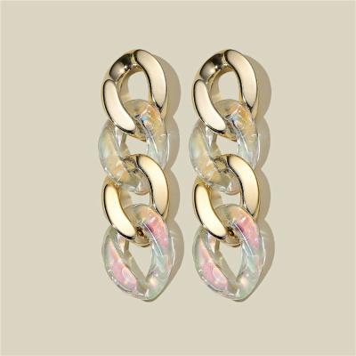 China Fashion MELLON geometric earrings jewelry FASHION acrylic chain earrings trend temperament symphony gold earrings for sale