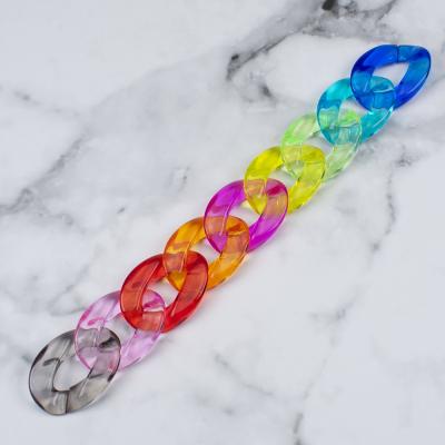 China MELLON 31x39mm Acrylic Acrylic Chain Wholesale Transparent Colorful Accessories Chains Link Clasp For DIY Chain Making for sale