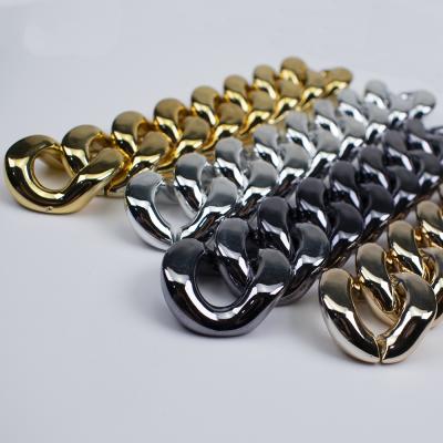 China High Quality Plastic MELLON 35x40mm Gold Slippers Waist Chain ABS Plastic Thick Bag Chain UV Plated Thick Chain Accessories for sale