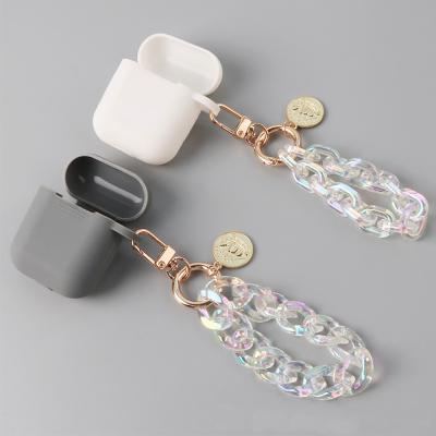 China MELLON Fashion Earphone Shockproof Cover Suitable For Airpods Shell Protector Silicone Acrylic Chain For Airpods Pro Case for sale