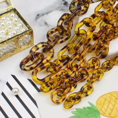 China Color Plastic Chain Resin Fashion MELLON Turtle Leopard Print 50cm Chain Diy Acrylic Jewelry Accessories for sale