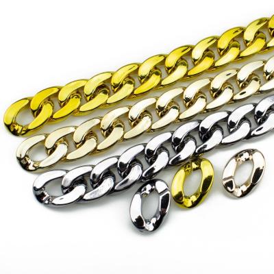 China Wholesale Plastic Color Accessories Metallization Gold Chain ABS Handbag Fashion Decorative Chain for sale