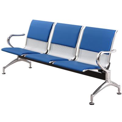 China Modern Airport Hospital 3-Seater Reception Chair Inpatient PU Patient Waiting Chair for sale