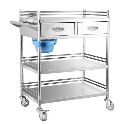 China Modern Furniture Hospital Clinic Stainless Steel Treatment Cart Trolley for sale