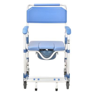 China Traditional Medical Care Foldable Anti-skid Wheel Disabled Shower Chair for sale