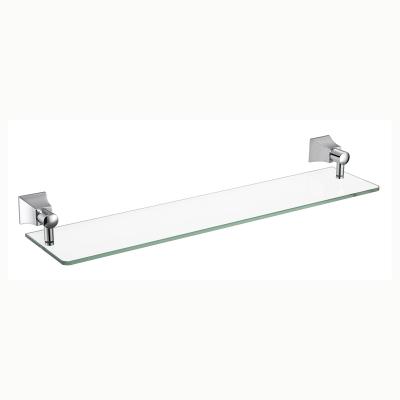 China Modern Bathroom Wall Mounted Simple Brass Glass Shelf for sale