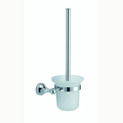 China Modern modern bathroom wall mounted toilet brush and holder with frosted glass for sale